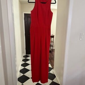 Elegant Red Sleeveless Jumpsuit